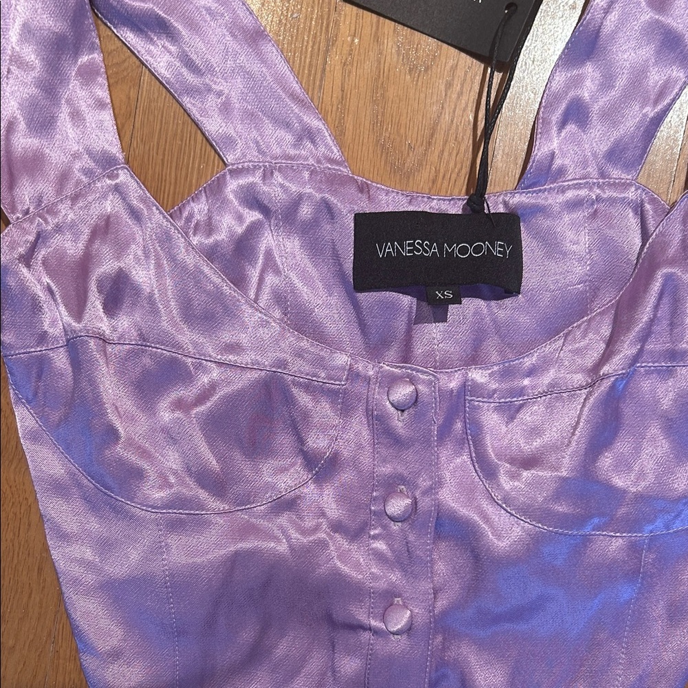 Vanessa Mooney Lavender Satin Top - Picture 3 of 5